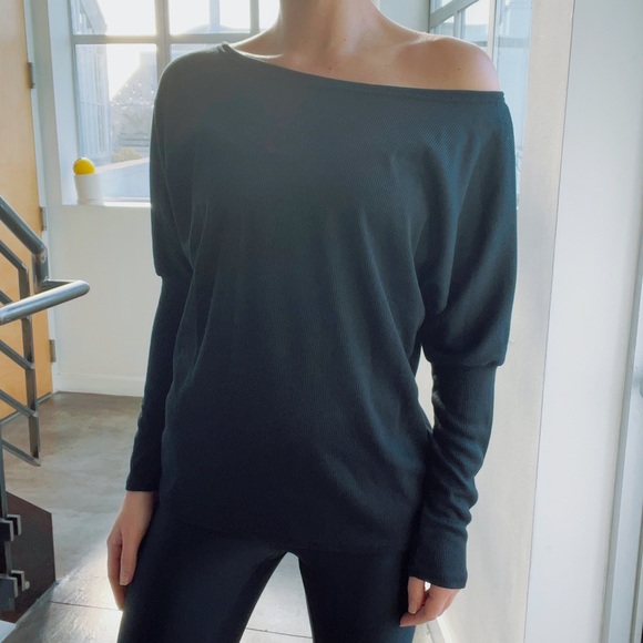 Off Shoulder Rib Knit Top - Picture 2 of 3